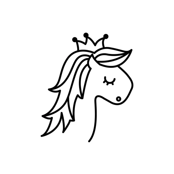 Menggambar ikon unicorn yang lucu - Stok Vektor