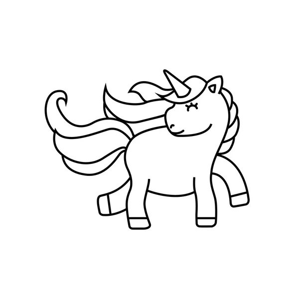 Menggambar ikon unicorn yang lucu - Stok Vektor