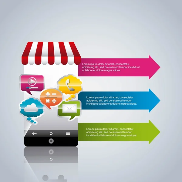Bildung Online-Infografik mit Smartphone — Stockvektor