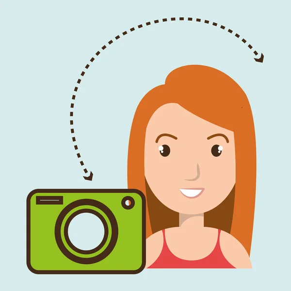 Woman camera photo images gallery — Stock Vector