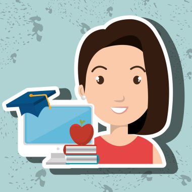 kadın öğrenci pc kitaplar