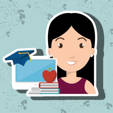 kadın öğrenci pc kitaplar