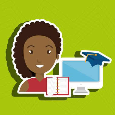 kadın öğrenci pc kitaplar