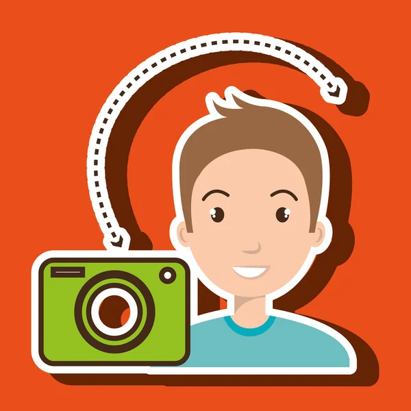 Hombre cámara fotografía imágenes — Vector de stock