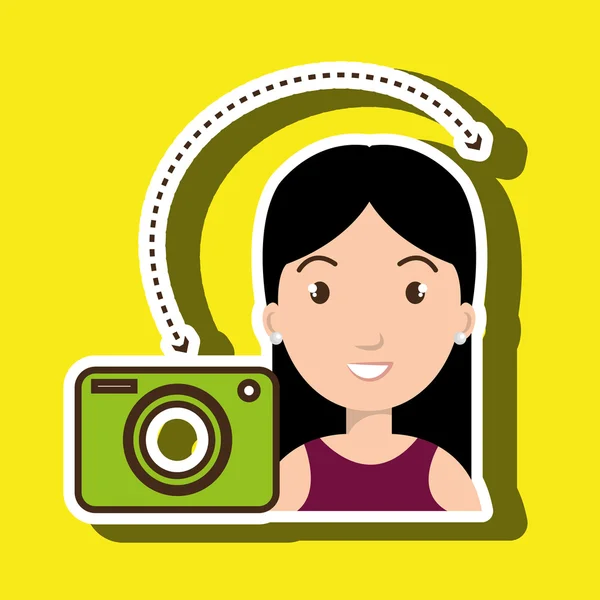 Woman camera photo images gallery — Stock Vector