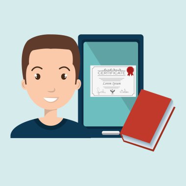 adam öğrenci tablet kitap diploma