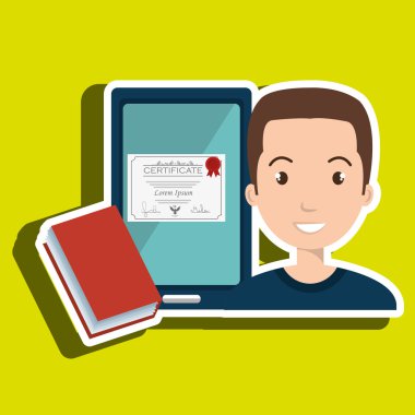 adam öğrenci tablet kitap diploma