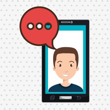 Smartphone adam konuşma balonu