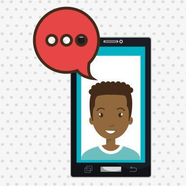 Smartphone adam konuşma balonu