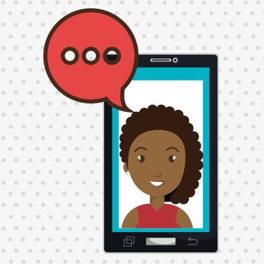 Smartphone kadın konuşma balonu