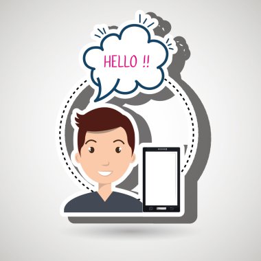 adam akıllı telefon kabarcık konuşma