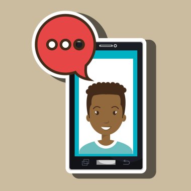 Smartphone adam konuşma balonu