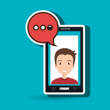 Smartphone adam konuşma balonu