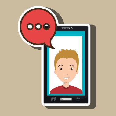 Smartphone adam konuşma balonu