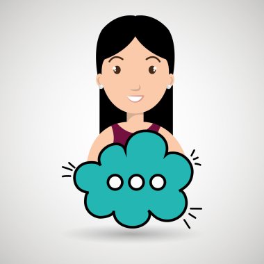 kadın karikatür bulut speack sohbet