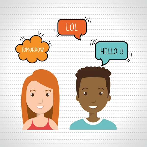 Personas hablan habla chat burbuja — Vector de stock