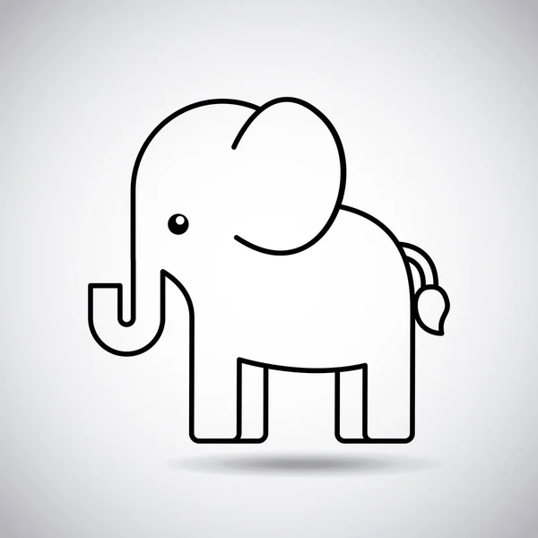 Concurso bonito ícone de cartão de elefante — Vetor de Stock