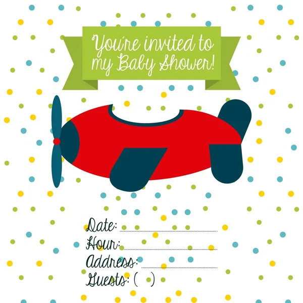 Baby shower invitation cute toy — Stockvector