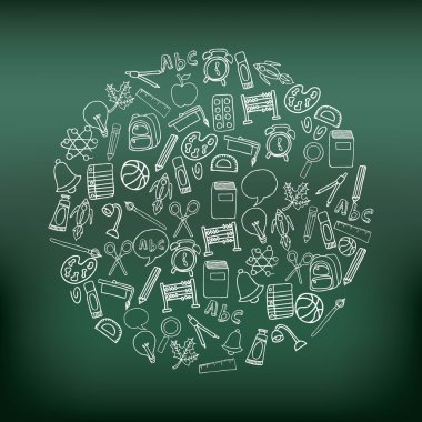 geri okula malzemeleri Icon set