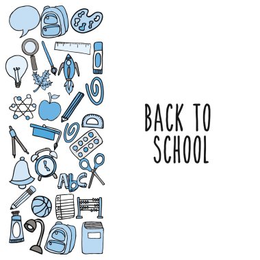 geri okula malzemeleri Icon set