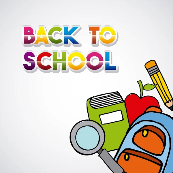 Back to school set supplies icon — Stock Vector