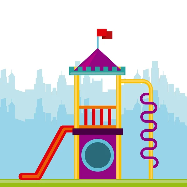 Hermoso niño parque infantil icono — Vector de stock