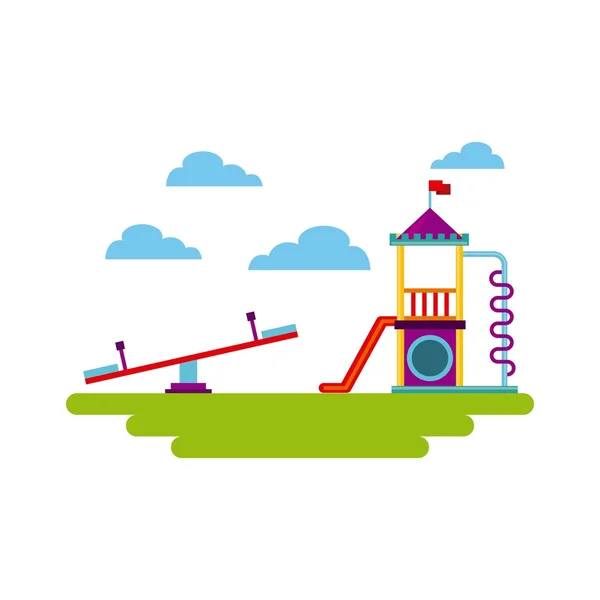 Hermoso niño parque infantil icono — Vector de stock