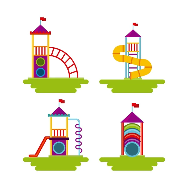 Hermoso niño parque infantil icono — Vector de stock