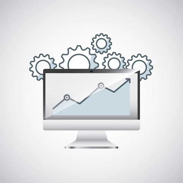 Icono de la tecnología informática de escritorio — Archivo Imágenes Vectoriales