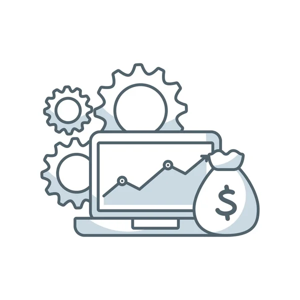 Ícone de tecnologia de computador portátil — Vetor de Stock