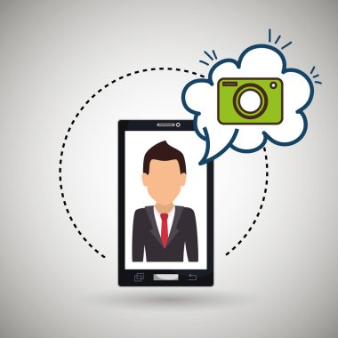 çizgi film adam akıllı telefon kamera