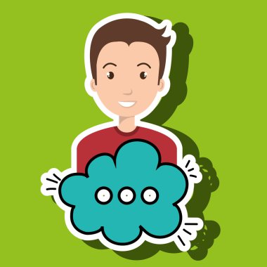 adam karikatür bulut speack sohbet