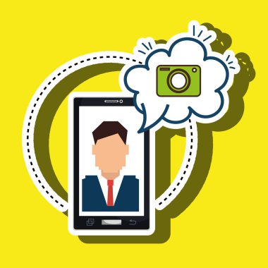 çizgi film adam akıllı telefon kamera