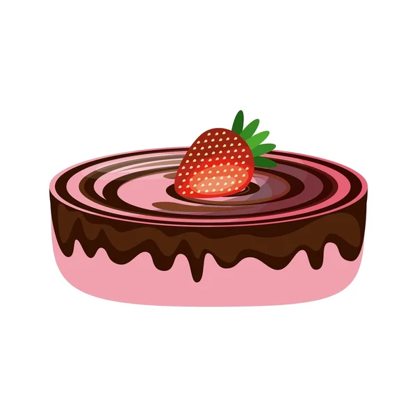 Słodki ikony pyszne ciasto — Wektor stockowy