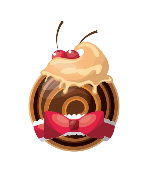 Heerlijk zoete dessert pictogram — Stockvector