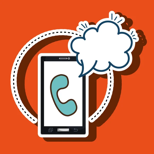 Smartphone telefoon wolk spreken — Stockvector