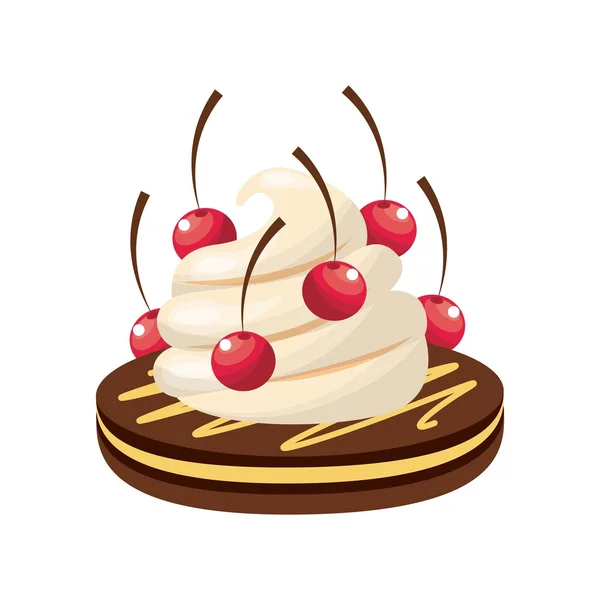 Delicious sweet dessert icon — Stock Vector