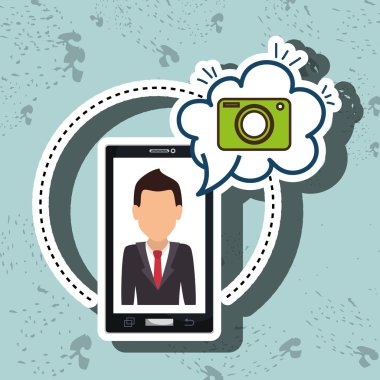 çizgi film adam akıllı telefon kamera