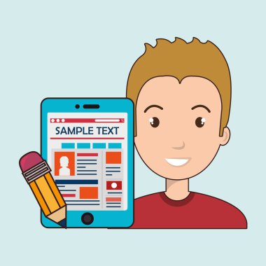 adam karikatür smartphone örnek testi