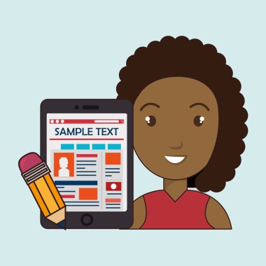 kadın karikatür smartphone örnek testi