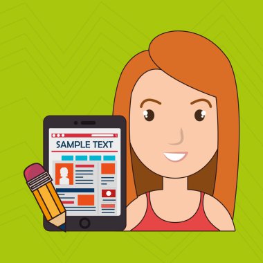 kadın karikatür smartphone örnek testi