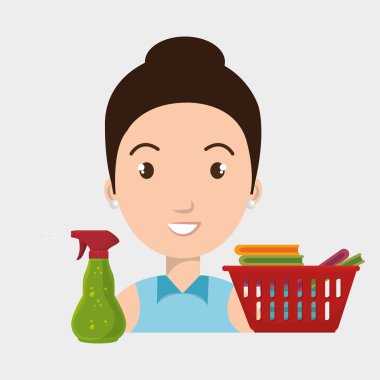 çizgi film sepet işgal kadın sprey