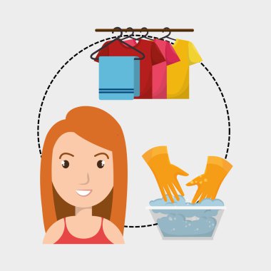 çamaşır işgal kadın eldiven asmak