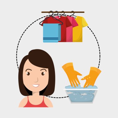 çamaşır işgal kadın eldiven asmak