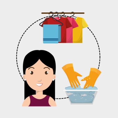 çamaşır işgal kadın eldiven asmak