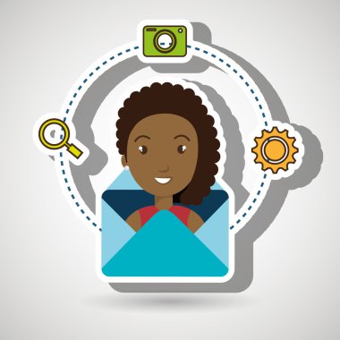 kadın karikatür e-posta kamera arama