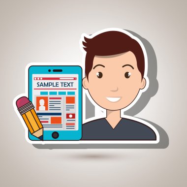 adam karikatür smartphone örnek testi