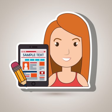 kadın karikatür smartphone örnek testi