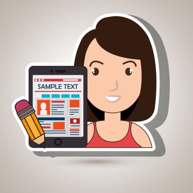 kadın karikatür smartphone örnek testi