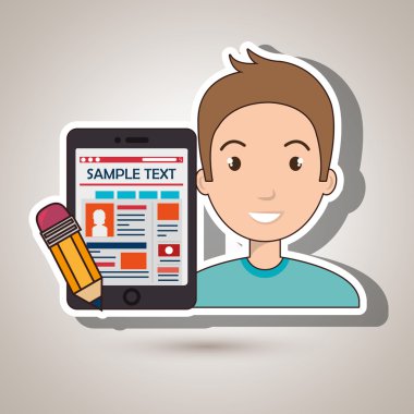 adam karikatür smartphone örnek testi